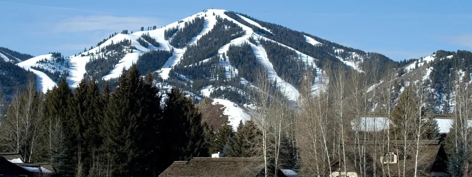 Sun Valley ski slopes above the Wood River Valley